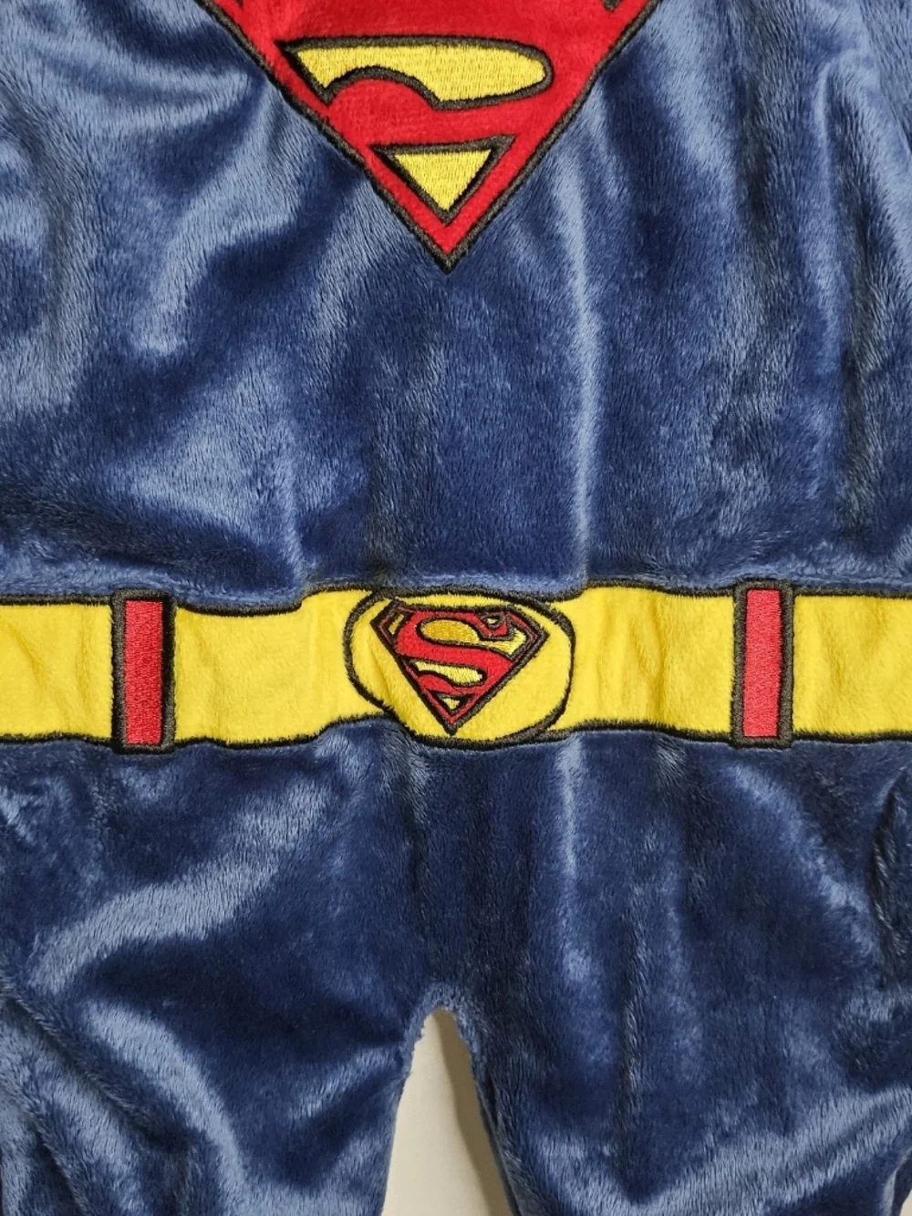 Baby Boy Superman Plush Hoodie Bunting Snowsuit Costume Superhero Blue Size 6-9M